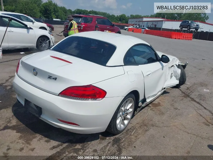 WBALL5C58CJ103283 2012 BMW Z4 Sdrive28I