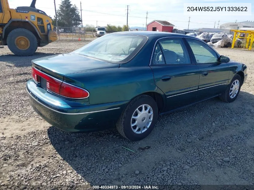 2000 Buick Century Custom VIN: 2G4WS52J5Y1333622 Lot: 40334973