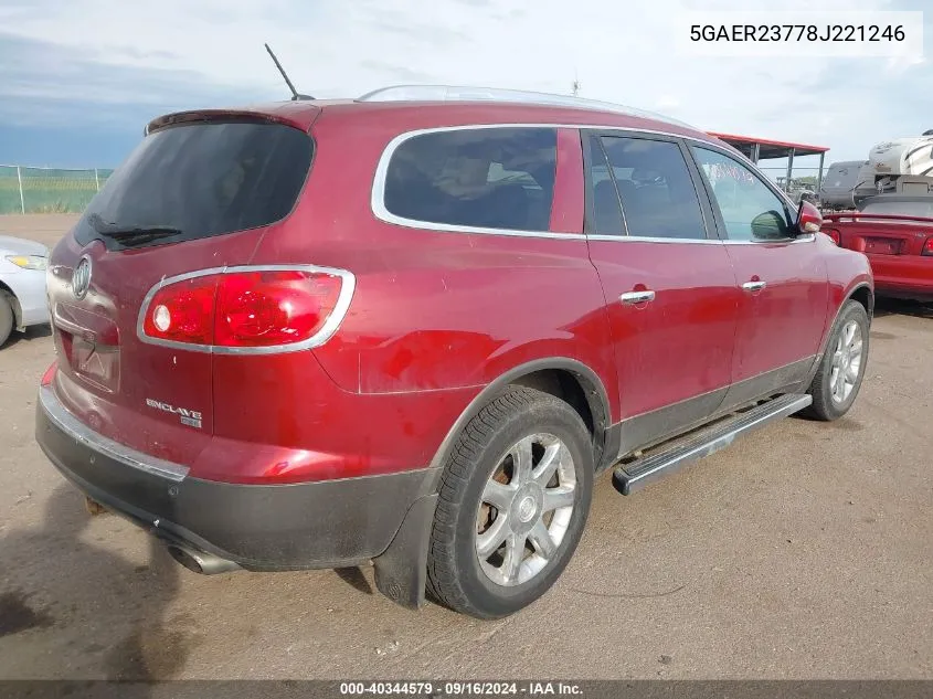 2008 Buick Enclave Cxl VIN: 5GAER23778J221246 Lot: 40344579