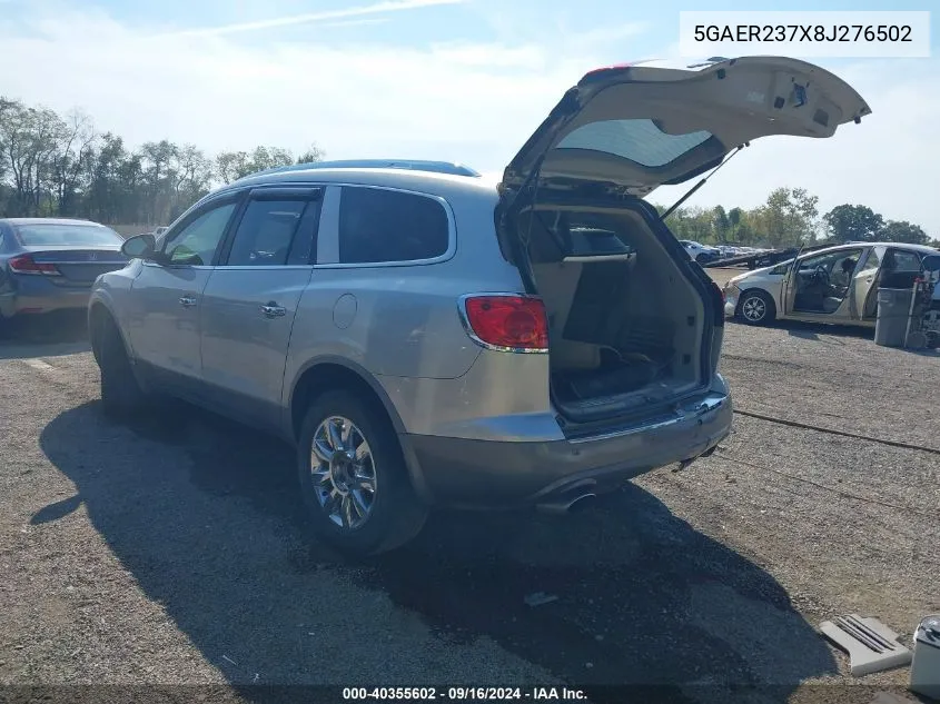 2008 Buick Enclave Cxl VIN: 5GAER237X8J276502 Lot: 40355602