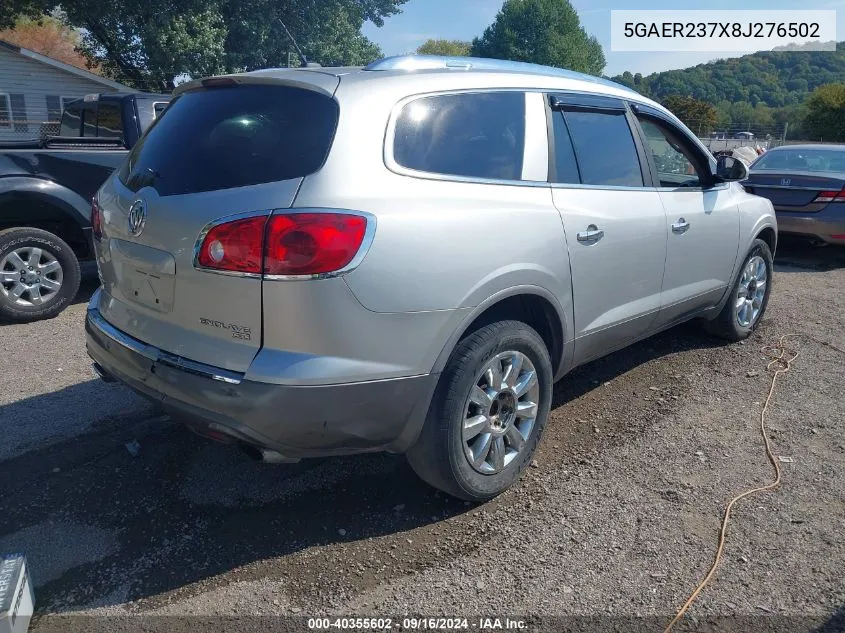 2008 Buick Enclave Cxl VIN: 5GAER237X8J276502 Lot: 40355602