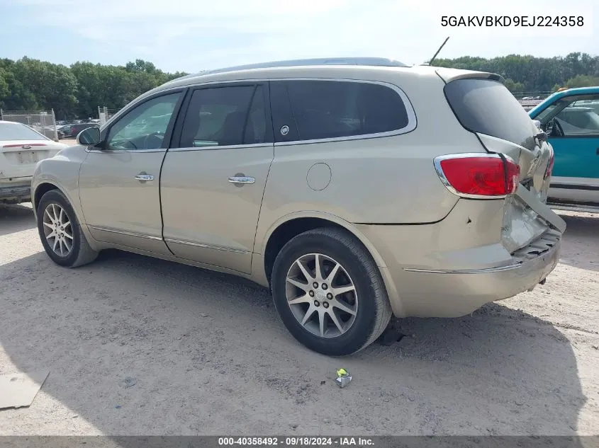 2014 Buick Enclave VIN: 5GAKVBKD9EJ224358 Lot: 40358492