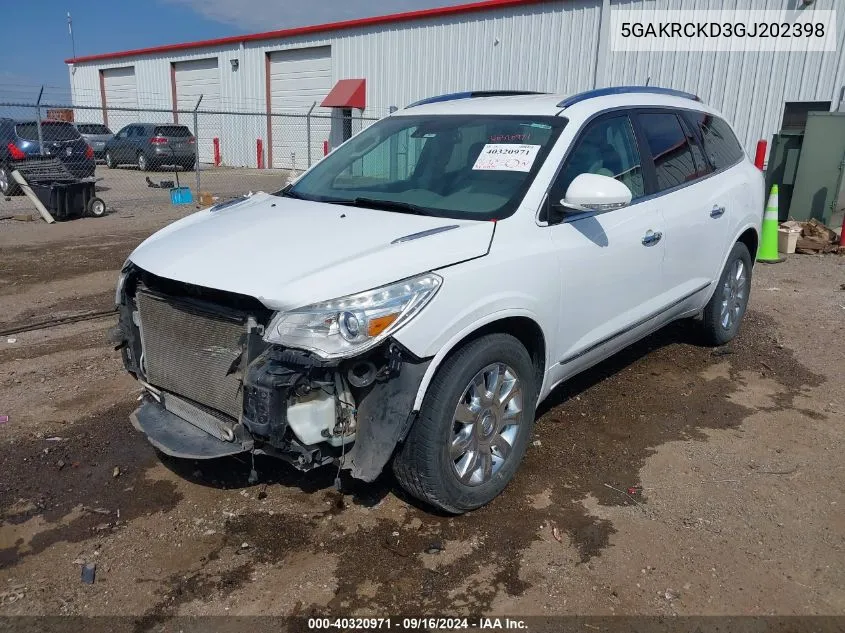 2016 Buick Enclave Premium VIN: 5GAKRCKD3GJ202398 Lot: 40320971