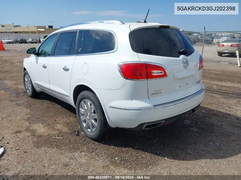 5GAKRCKD3GJ202398 2016 Buick Enclave Premium