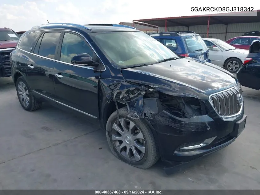 2016 Buick Enclave Premium VIN: 5GAKRCKD8GJ318342 Lot: 40357463