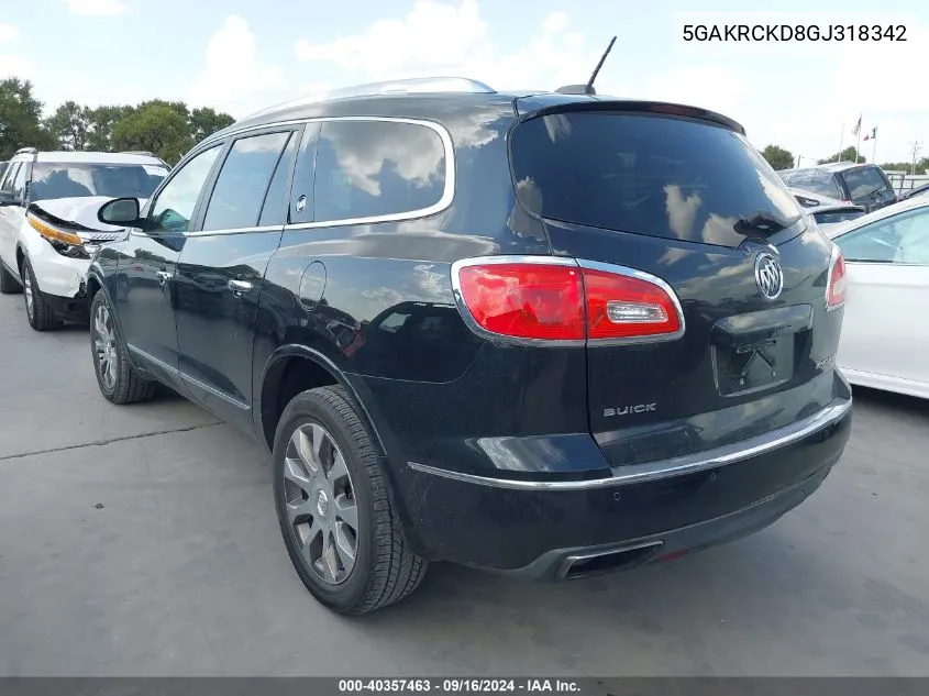 5GAKRCKD8GJ318342 2016 Buick Enclave Premium