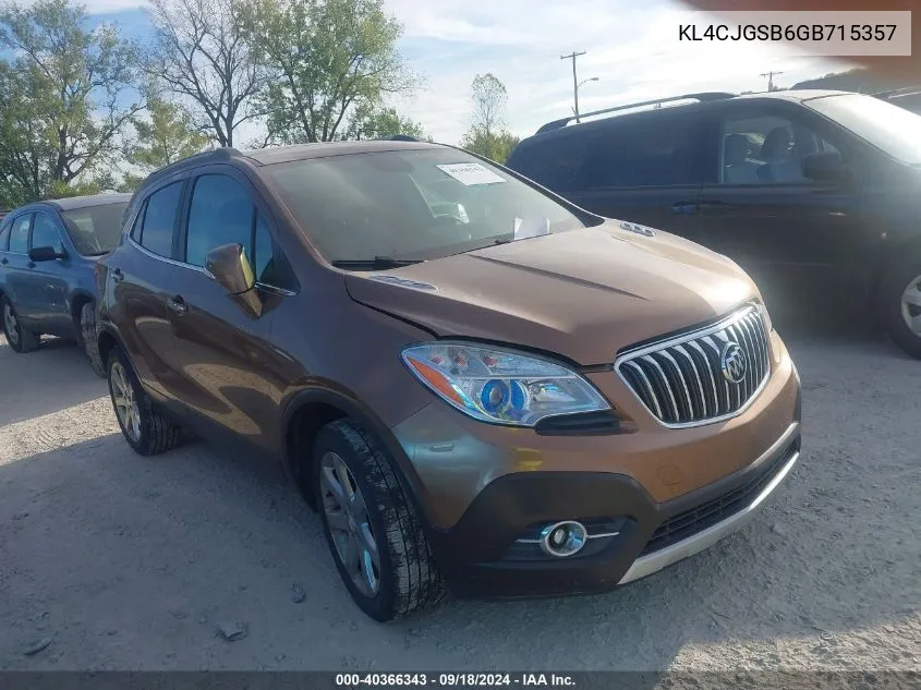 2016 Buick Encore VIN: KL4CJGSB6GB715357 Lot: 40366343