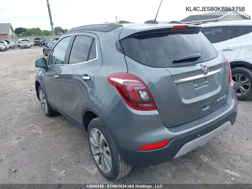 KL4CJESB0KB863758 2019 Buick Encore