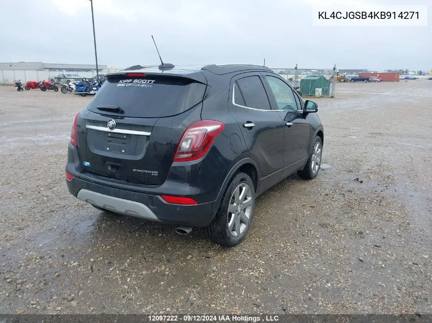 2019 Buick Encore VIN: KL4CJGSB4KB914271 Lot: 12097222