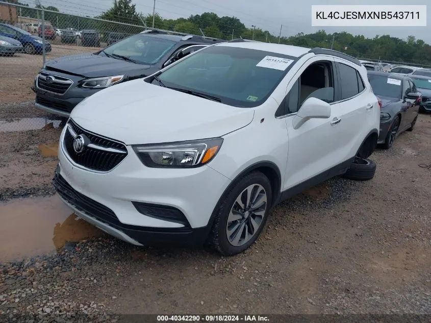 2022 Buick Encore Preferred VIN: KL4CJESMXNB543711 Lot: 40342290