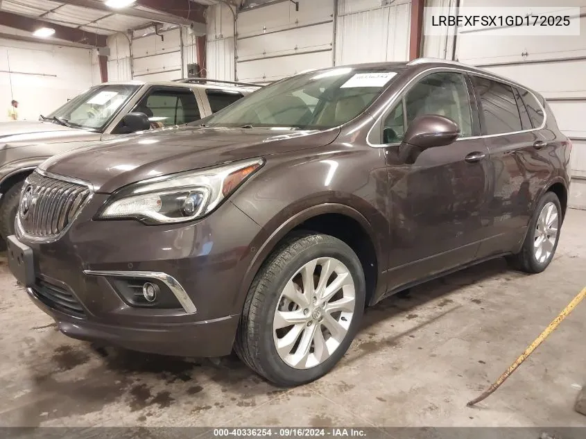 2016 Buick Envision Premium Ii VIN: LRBFXFSX1GD172025 Lot: 40336254