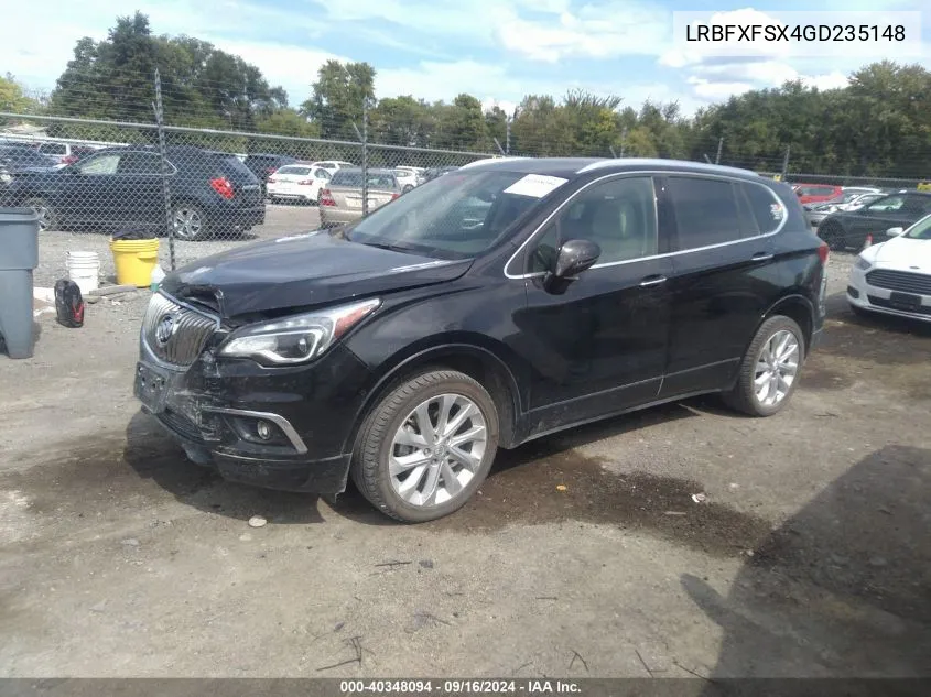 2016 Buick Envision Premium Ii VIN: LRBFXFSX4GD235148 Lot: 40348094