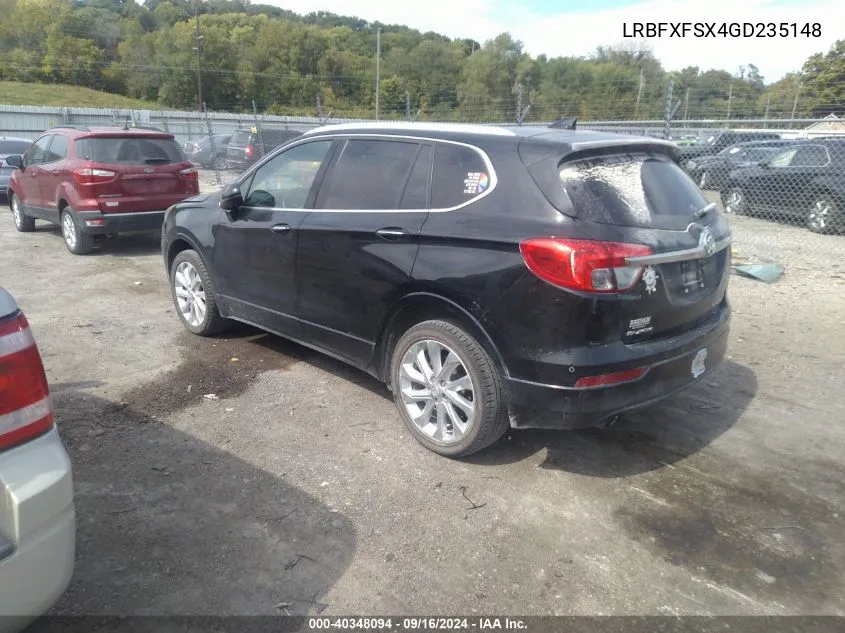 2016 Buick Envision Premium Ii VIN: LRBFXFSX4GD235148 Lot: 40348094