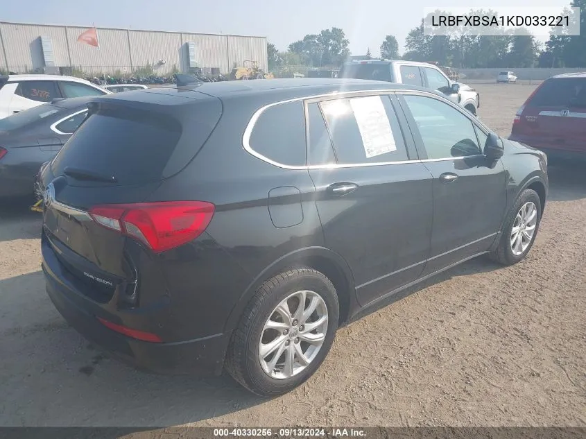 2019 Buick Envision Preferred VIN: LRBFXBSA1KD033221 Lot: 40330256