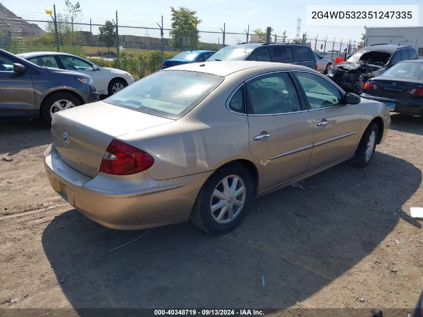 2005 Buick Lacrosse Cxl VIN: 2G4WD532351247335 Lot: 40348719