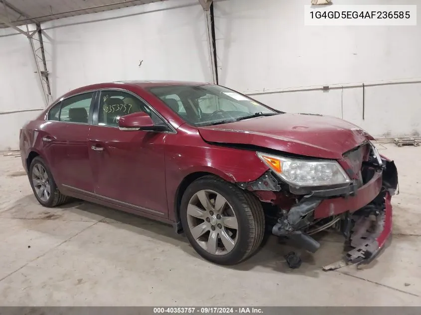 1G4GD5EG4AF236585 2010 Buick Lacrosse Cxl