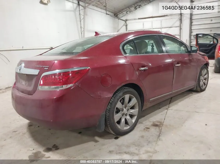 2010 Buick Lacrosse Cxl VIN: 1G4GD5EG4AF236585 Lot: 40353757