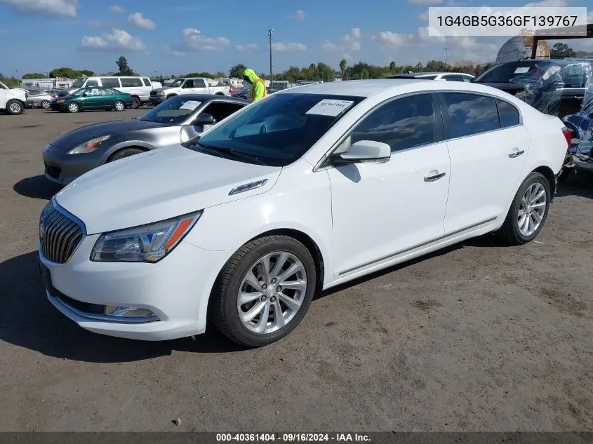 2016 Buick Lacrosse Leather VIN: 1G4GB5G36GF139767 Lot: 40361404