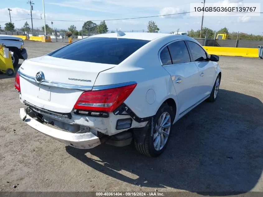 2016 Buick Lacrosse Leather VIN: 1G4GB5G36GF139767 Lot: 40361404