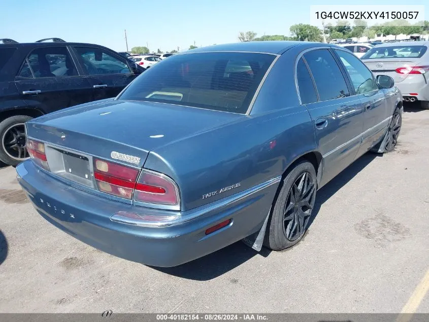 2000 Buick Park Avenue VIN: 1G4CW52KXY4150057 Lot: 40182154