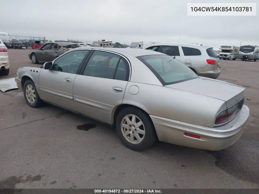 1G4CW54K854103781 2005 Buick Park Avenue