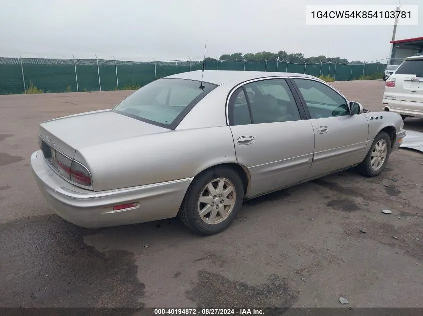 2005 Buick Park Avenue VIN: 1G4CW54K854103781 Lot: 40194872