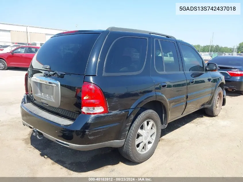 2004 Buick Rainier Cxl VIN: 5GADS13S742437018 Lot: 40183912