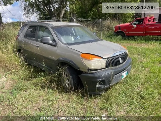 2002 Buick Rendezvous Cxl VIN: 3G5DB03E32S512700 Lot: 20174688