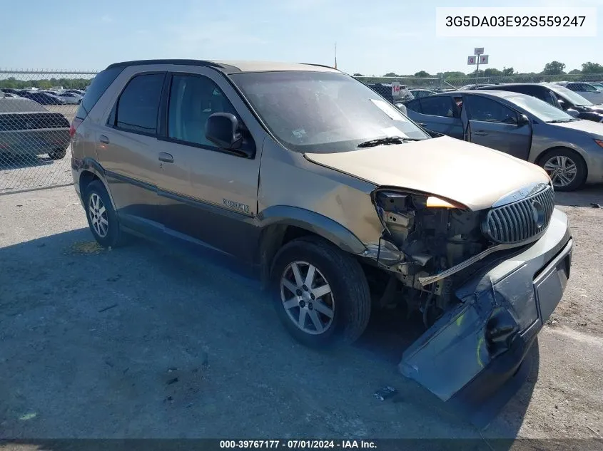 2002 Buick Rendezvous Cx VIN: 3G5DA03E92S559247 Lot: 39767177