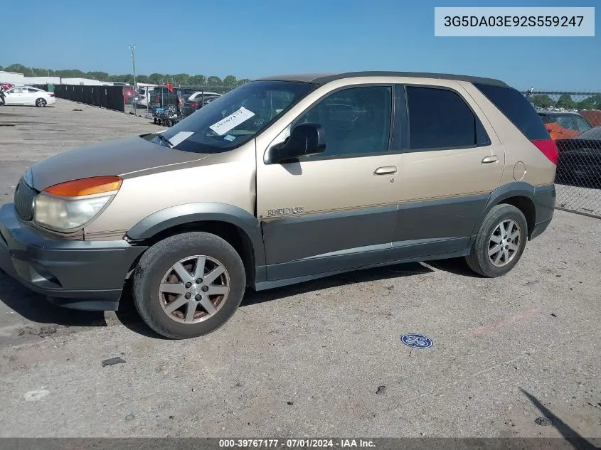 2002 Buick Rendezvous Cx VIN: 3G5DA03E92S559247 Lot: 39767177