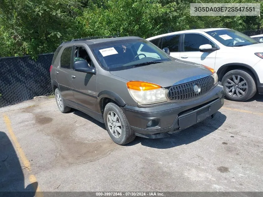 2002 Buick Rendezvous Cx VIN: 3G5DA03E72S547551 Lot: 39972846