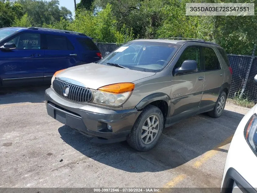 2002 Buick Rendezvous Cx VIN: 3G5DA03E72S547551 Lot: 39972846