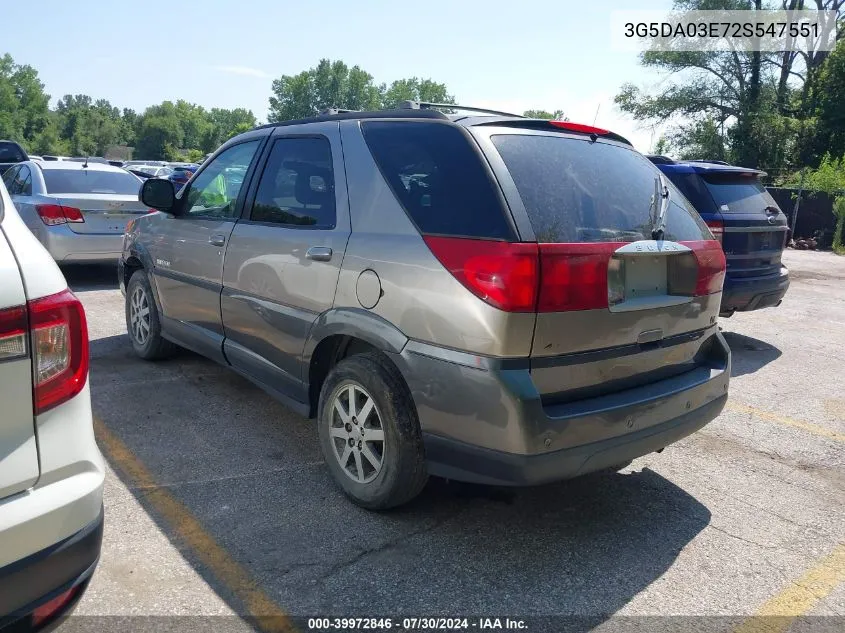 2002 Buick Rendezvous Cx VIN: 3G5DA03E72S547551 Lot: 39972846