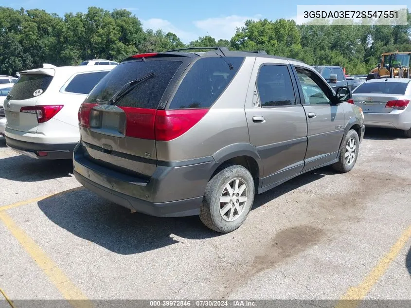 2002 Buick Rendezvous Cx VIN: 3G5DA03E72S547551 Lot: 39972846