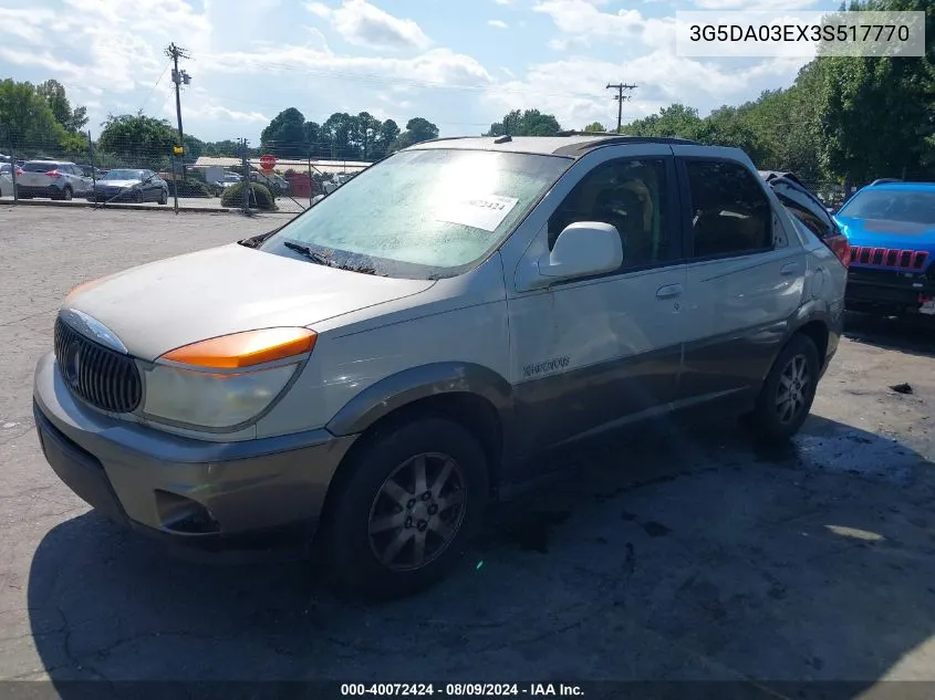 2003 Buick Rendezvous Cxl VIN: 3G5DA03EX3S517770 Lot: 40072424