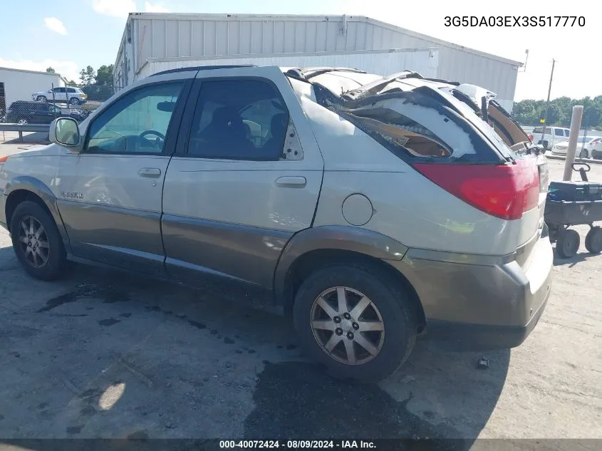 2003 Buick Rendezvous Cxl VIN: 3G5DA03EX3S517770 Lot: 40072424