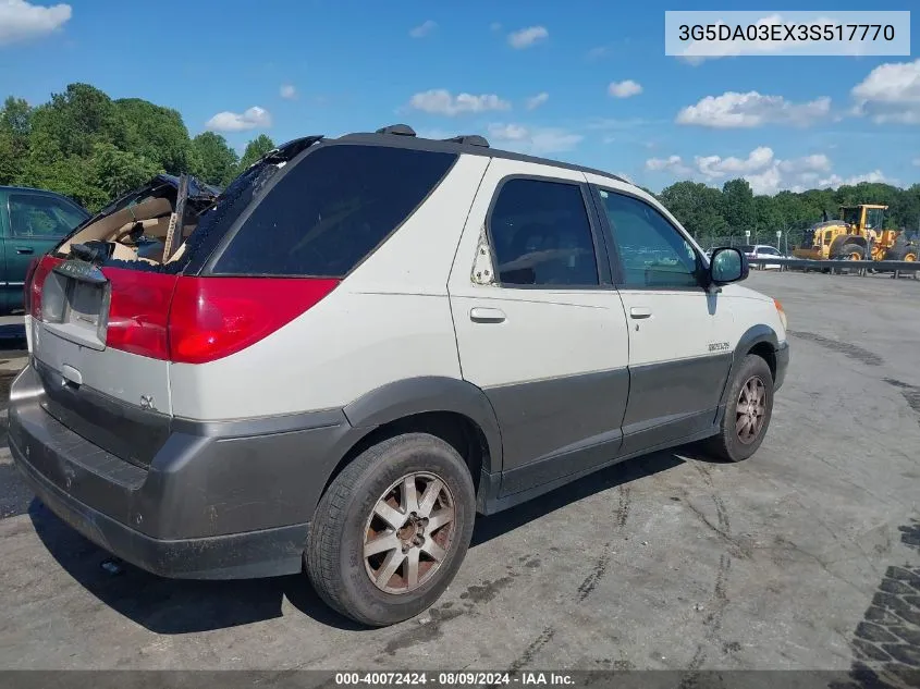 2003 Buick Rendezvous Cxl VIN: 3G5DA03EX3S517770 Lot: 40072424