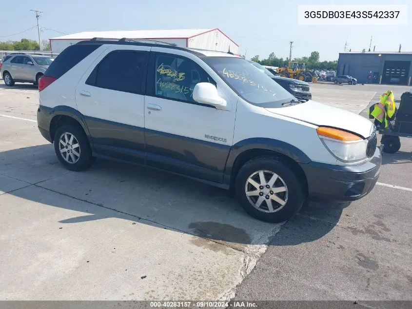 2003 Buick Rendezvous Cx/Cxl VIN: 3G5DB03E43S542337 Lot: 40283157