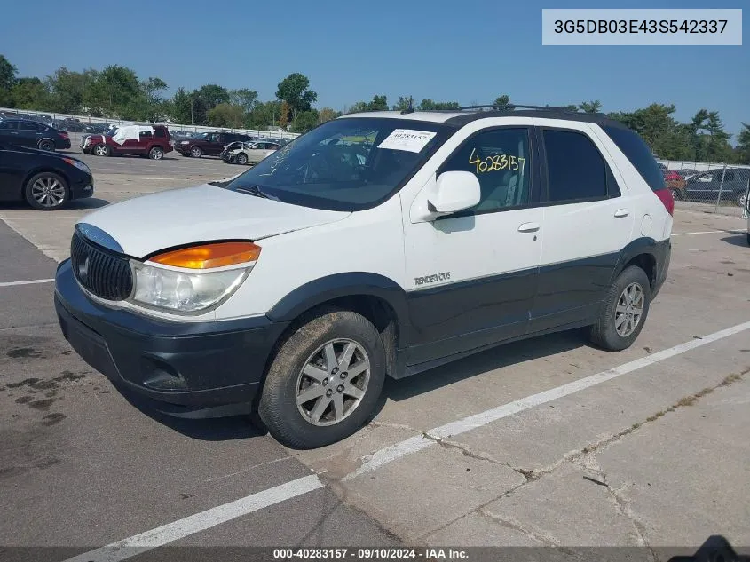 2003 Buick Rendezvous Cx/Cxl VIN: 3G5DB03E43S542337 Lot: 40283157