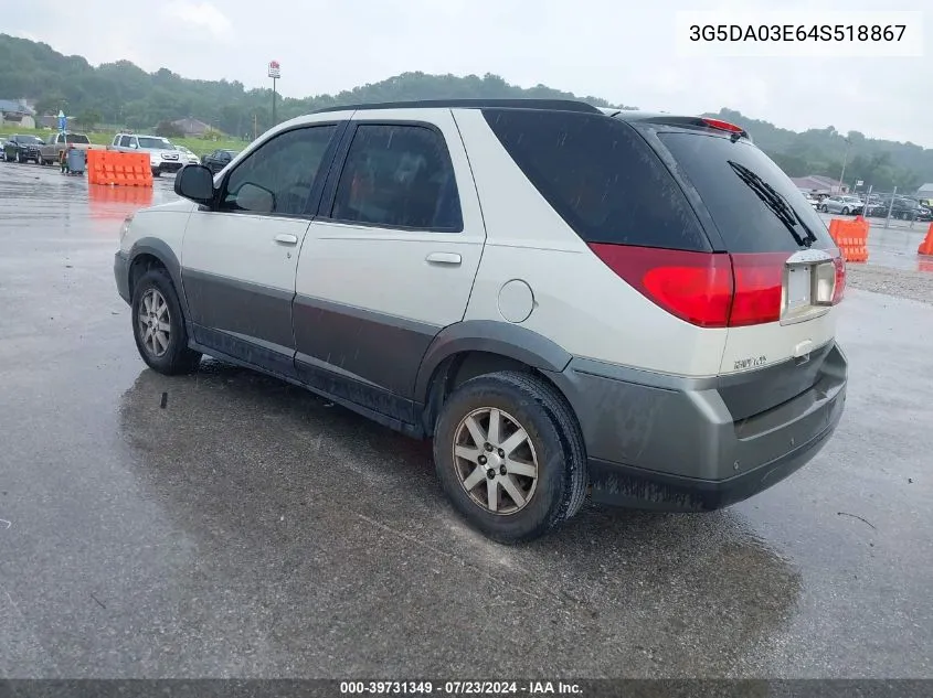 2004 Buick Rendezvous Cx VIN: 3G5DA03E64S518867 Lot: 39731349