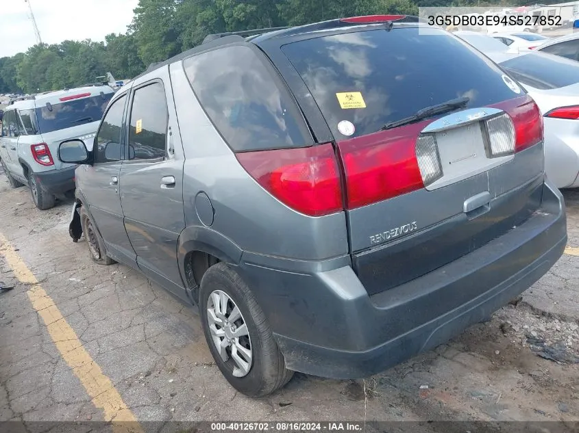 2004 Buick Rendezvous Cx VIN: 3G5DB03E94S527852 Lot: 40126702