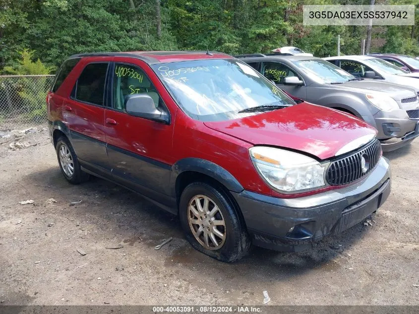 2005 Buick Rendezvous Cx VIN: 3G5DA03EX5S537942 Lot: 40053091