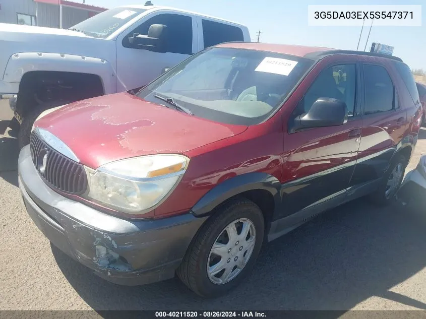 2005 Buick Rendezvous Cx VIN: 3G5DA03EX5S547371 Lot: 40211520