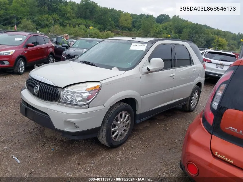 2006 Buick Rendezvous Cx VIN: 3G5DA03L86S646173 Lot: 40113978