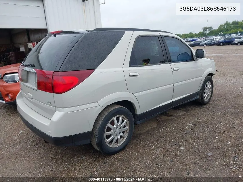 2006 Buick Rendezvous Cx VIN: 3G5DA03L86S646173 Lot: 40113978