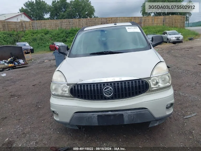 2007 Buick Rendezvous Cx VIN: 3G5DA03L07S502912 Lot: 40115022