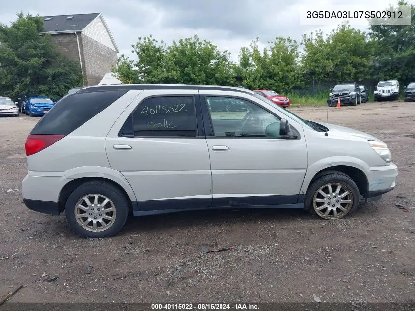 2007 Buick Rendezvous Cx VIN: 3G5DA03L07S502912 Lot: 40115022