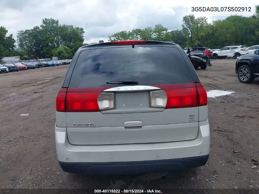 2007 Buick Rendezvous Cx VIN: 3G5DA03L07S502912 Lot: 40115022