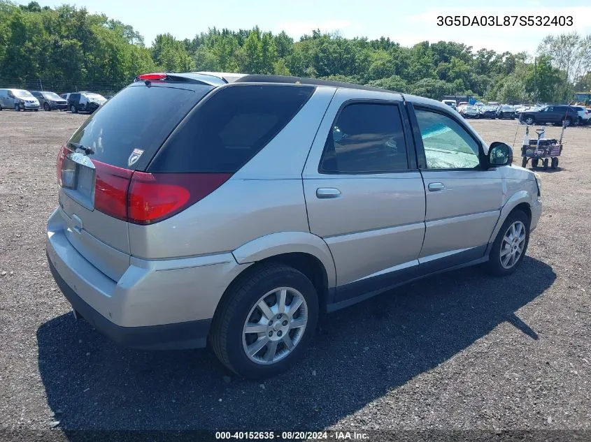 2007 Buick Rendezvous Cx VIN: 3G5DA03L87S532403 Lot: 40152635