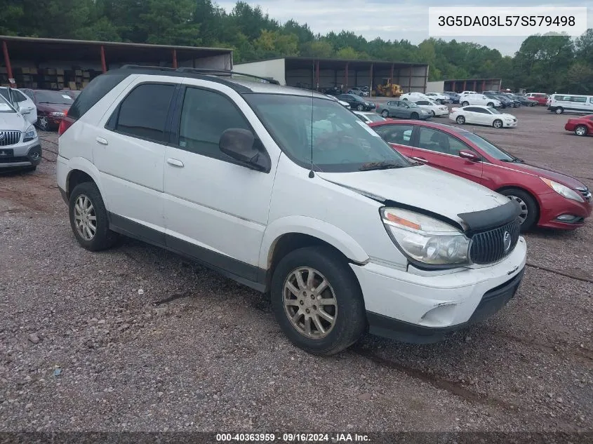 2007 Buick Rendezvous Cx VIN: 3G5DA03L57S579498 Lot: 40363959